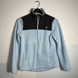 FILA Sport Fleece Jacket Women Small Sky Blue Polyester Full Zip Mock Neck ✅ - Picture 1 of 8