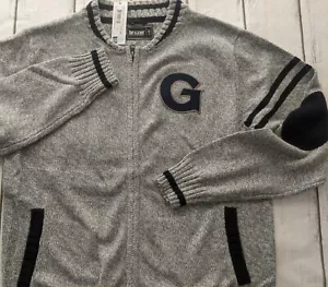 NEU Bruzer Georgetown Hoyas S M Full Zip Pullover NCAA Ellenbogenschützer Herren grau - Bild 1 von 16