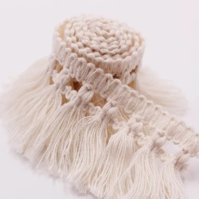 1 Yard Cotton Tassel Crochet Trim Fringe Fabric Garment Table cloth Dress Sewing - Image 1 of 3
