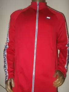 New Men's Nike Red White & Blue Full Zip Taped Poly Track Jacket AJ2681 987 $90 - Picture 1 of 6