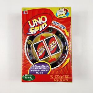 UNO Spin To Go! Games Card Game Brand New Sealed Mattel 2009 Travel Car Ride NOS