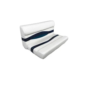 Elite Series 37" Pontoon Bench Seat Cushion Set "Only" WHIT/Navy/Blue 3201AADK - Picture 1 of 4