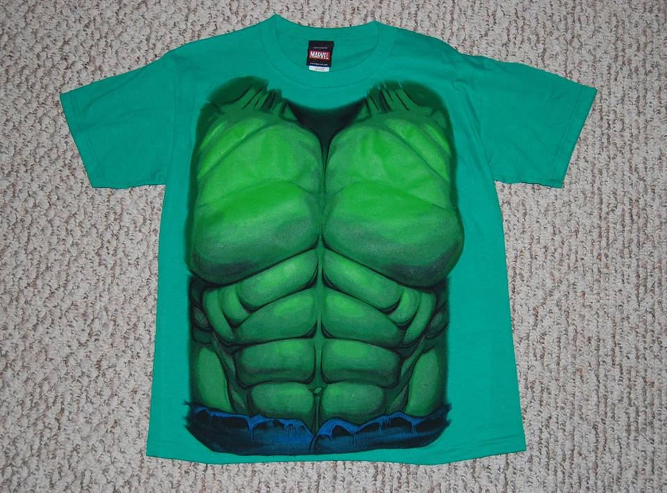 Мальчики S/S футболка зеленый с невероятный HULK ABS груди туловище Marvel размер M 8 - Изображение 1 из 1
