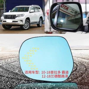 Rear View Blue Glass Backing Heated Mirror Glass LED Signals For Toyota Prado - Picture 1 of 7