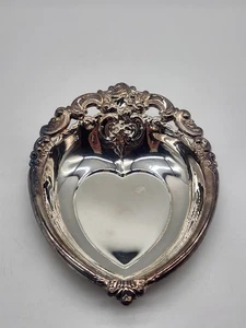 Plato de caramelo Wallace barroco 727 plateado en forma de corazón pequeño - Imagen 1 de 14