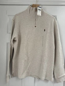 Mens POLO Tan 1/4-Zip Pullover. Size Large - Picture 1 of 1