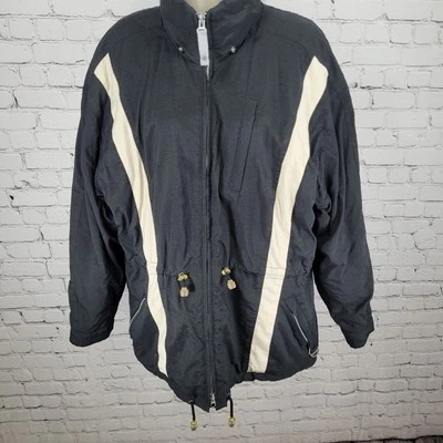 Chaqueta negra con bolsillos interiores aislados con cremallera completa talla grande L Foto 1 de 4