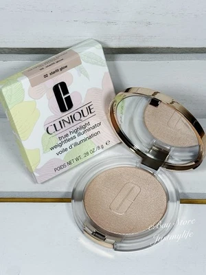 ~02 Starlit Glow~Clinique True Highlighter Iluminador sin peso, tamaño completo, nuevo en caja Foto 1 de 4