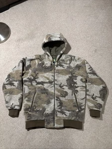 Cabela's Berber Fleece WindShear Hooded Jacket Outfitter High Plains Camo Large - Picture 1 of 6