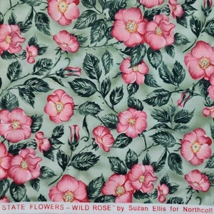 Northcott Fabrics State Coastal Wild Rose Iowa North Dakota Baumwolle Quilt 1/2 Yd - Bild 1 von 1