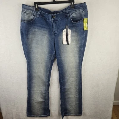 Pantalones de mezclilla Paris Blues vintage para mujer Y2K azul desteñido corte bootcut talla 22 NUEVO Foto 1 de 4