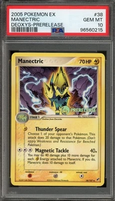 PSA 10 - Manectric #38 Pokemon EX Deoxys - Prerelease - Image 1 of 3