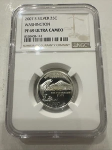 2007-S Silver Washington State Quarter - NGC PF69 ULTRA CAMEO - Picture 1 of 2