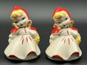 Hull Pottery Little Red Riding Hood Medium Salt And Pepper Shakers 4 1/2” High - Picture 1 of 17
