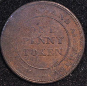 Jersey Guernsey und Alderney Penny Conder Medaille 1813 RAR (T117) - Bild 1 von 2