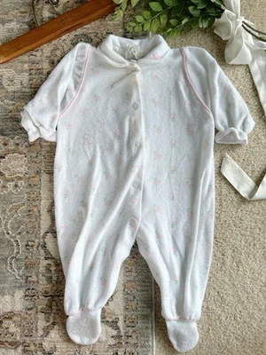 Vintage Baby Dior One Piece Footie Sleeper Terrycloth 3/6M 1990s - Image 1 of 4