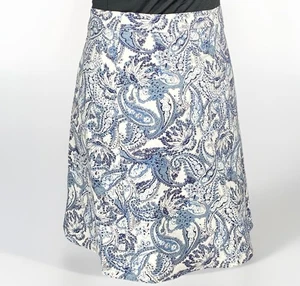 Margaret M Damengröße L Rock A-Linie blau & weiß Paisley Pull-On Stretch gebraucht, in einwandfreiem Zustand - Bild 1 von 12