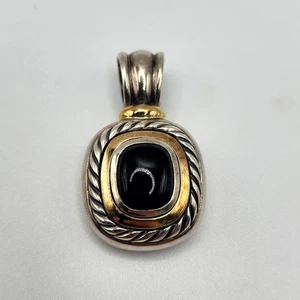 DAVID YURMAN - Large Albion 14K Gold and Black Onyx Pendant Enhancer - Picture 1 of 4