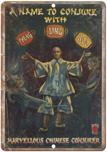 Ein Name zum Beschwören Chung Ling Soo magische Werbung 12" x 9" Reproduktion Blechschild ZH177 - Bild 1 von 1