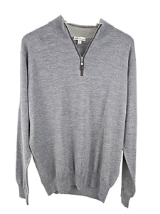 Peter Millar Cuarto Cremallera Manga Larga XL Gris Golf Atlético Lana Merino y Seda - Imagen 1 de 7