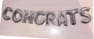 Silver 14” Congrats Air Filled Balloon Decorating Kit Retirement, Baby, Wedding - Picture 1 of 3