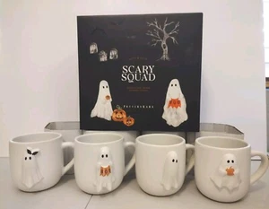 NEU S/4 Pottery Barn SCARY SQUAD skulpturale Tassen ~ Halloween 2024 (15 Oz) 3D - Bild 1 von 6