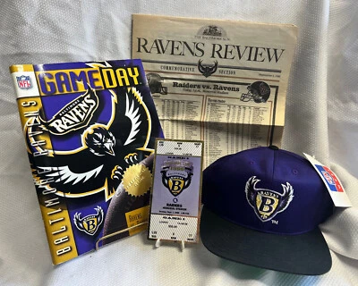 Baltimore Ravens Inaugural Game 1996 Memorial Stadium Program Paper & Hat - Image 1 of 4