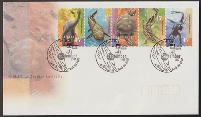 (A45)MALAYSIA AUSTRALIA 1997 ANCIENT WILDLIFE -DIANOSAUR FDC. STAMP VAL A$ 2.25 - Image 1 of 2