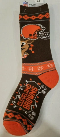 NFL Cleveland Browns Ugly Sweater Socks, New (SWEATER STRIPE) Cover