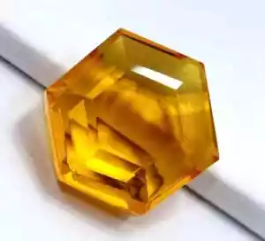 Certified Natural 410 Ct Hexagon Cut Yellow Citrine Brazilian Loose Gemstone - Picture 1 of 7