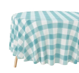 100% Cotton checkered table cover round 70inch - Picture 1 of 4