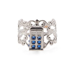 Doctor Who Bling Tardis Adjustable Ring - Picture 1 of 1