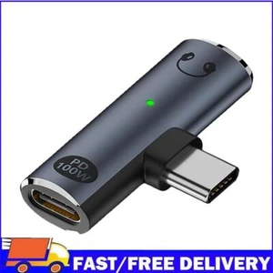 2 in 1 USB C To 3.5mm Headphone & Charger Adapter PD 100W for iPhone(Black) - Zdjęcie 1 z 12