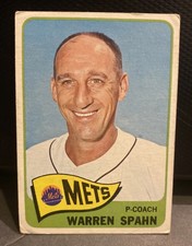 1965 TOPPS BASEBALL #205 WARREN SPAHN(HOF) CARD~NY METS~FREE SHIP