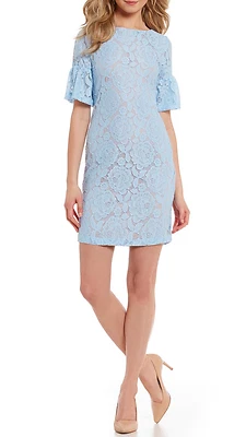 Иванка Трамп с оборками Bell рукав кружевное платье новый с Ярлыками короткий рукав синий размер 10 - Изображение 1 из 4