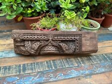1700's Old Ancient Old Wooden Floral Carved Beautiful Temple Wall Panel Door