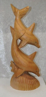 Holzfigur Delphine  - ca. 41 hoch - Bild 1 von 4