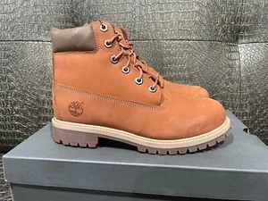 Timberland 6 Inch Premium Waterproof Big Kids' Boots Dark Orange TB0A1BB2 - Picture 1 of 6
