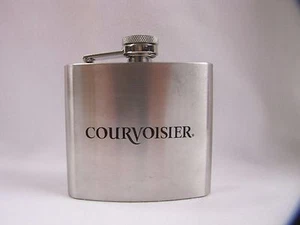 Courvoisier Flask Small Promo Flask Brushed Metal   - Picture 1 of 6