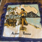 VTG 40S Wwii Hawaiian FRINGED Soldier owned SOUVENIR PILLOW COVER “ALOHA HAWAII”