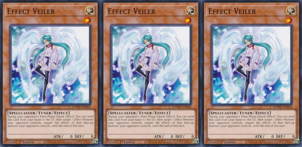 Effect Veiler - Playset 3 Cards - SDWD-EN018 - Common - Yugioh - Image 1 of 1