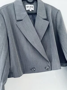 Naked🤎 Cropped Blazer Kurzblazer Jacke Business Grau 42 - Bild 1 von 7