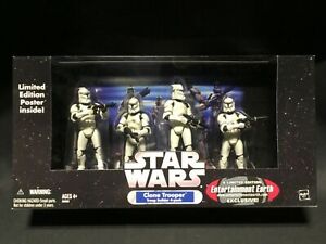 Star Wars Clone Trooper 4-Pack Action Figures Black & White Variant [2005] NIB