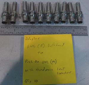 (10) BNC (Buchse) Schott auf Pushon BNC (Stecker) Adapter - Bild 1 von 3
