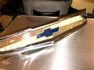 Vintage Crome Chevy Logo Front Grill Trim - Picture 1 of 5