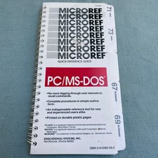 Microref PC/MS-DOS Quick Reference Guide Flip Book IBM Computer Commands 1987