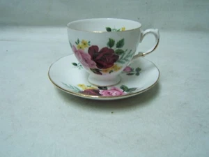 Ridgway Potteries Queen Anne Cup and Saucer Roses - Picture 1 of 5