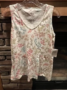 NWT J. Jill women sleep Ultrasoft peplum Sleeveless Floral Tank V-neck Top XS - Picture 1 of 4