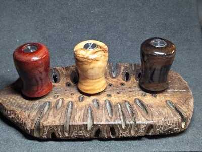 Fishing reel knob fine woods Abu Daiwa - Pomelli mulinello pesca legni pregiati - Immagine 1 di 4