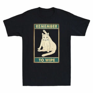 T-Shirt Lovers Gift Cat Vintage Men's Wipe Funny To Cat Remember - Picture 1 of 7